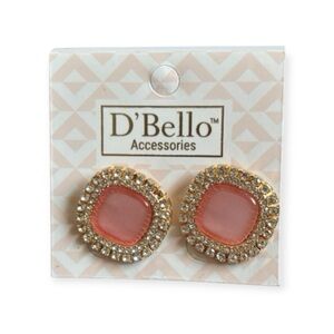 Pink and Gold Stud Earrings